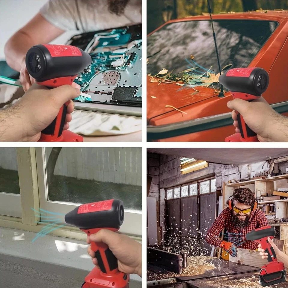 Ventilador turbo soplador de polvo de hoja seca Mini Jet para batería Milwaukee 18V M18 inalámbrica Foto 3 de 4