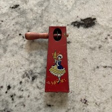 Vintage T Conn Inc. Metal Noise Maker Toy. Hand Crank. Wood Handle