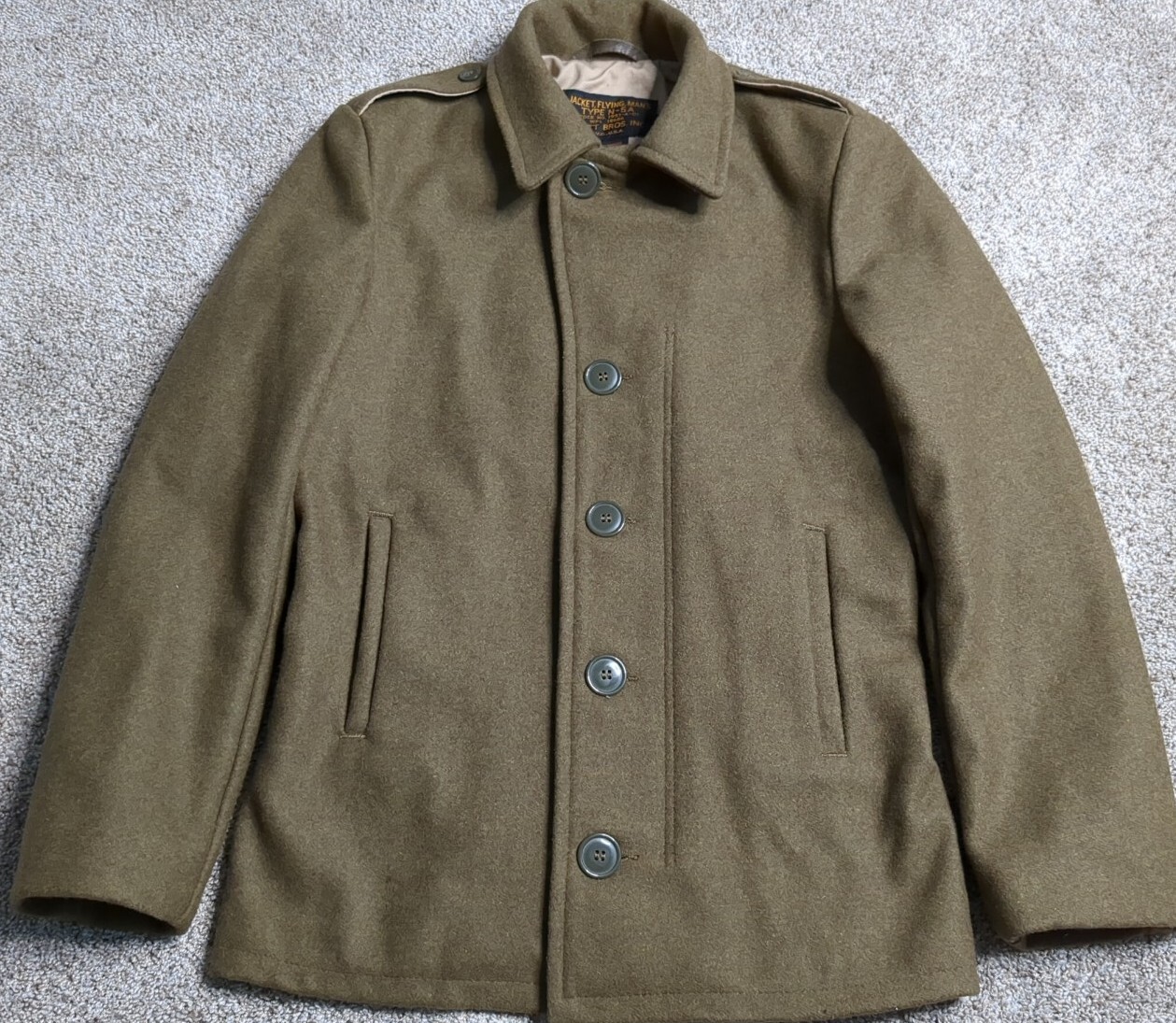 Schott Bros NYC Wool Jacket Made In USA Pea Coat Flyi… Gem