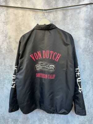 Von Dutch Originals 1997 90s Windbreaker Bomber Jacket Rare Vintage Motorcycl...