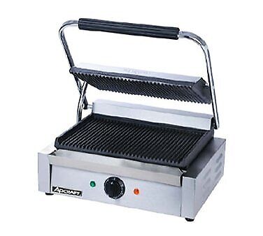 Adcraft SG-811E Single Electric Sandwich / Panini Grill w/ Cast Iron Grooved ... - Picture 1 of 1