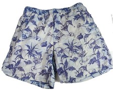Columbia Omni Shade Nylon Blue Lined Marlin Martini Swim 8" inseam Trunks Sz Lrg