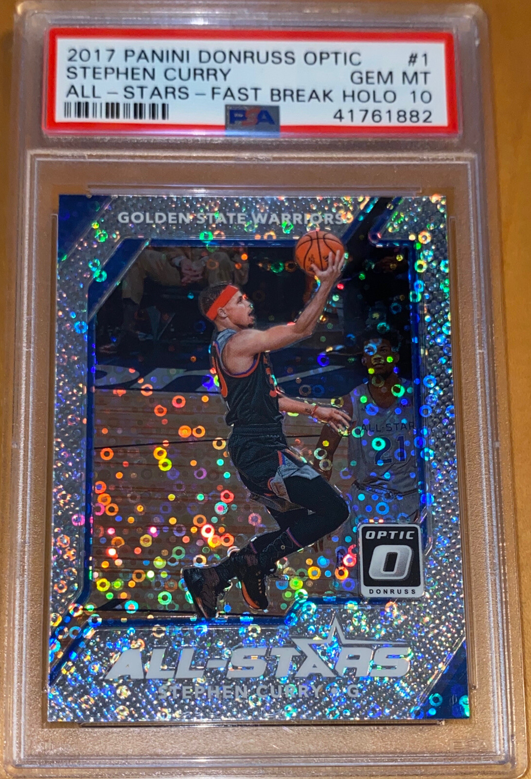 2017 Stephen Curry DONRUSS OPTIC FAST BREAK SILVER HOLO REFRACTOR #1 PSA 10