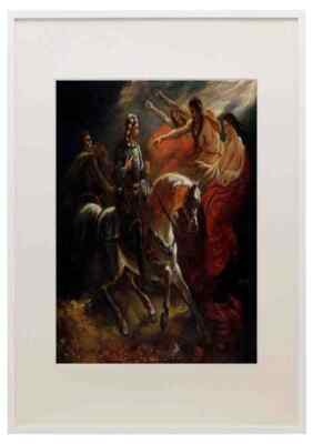 Scheffer Ary Macbeth Et Les Sorcieres A3 A4 gerahmter Druck Bild