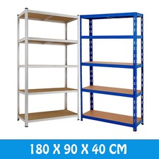 5 Tier Racking Shelf Heavy Duty Garage Shelving Storage Unit 180x90x40cm UKDC