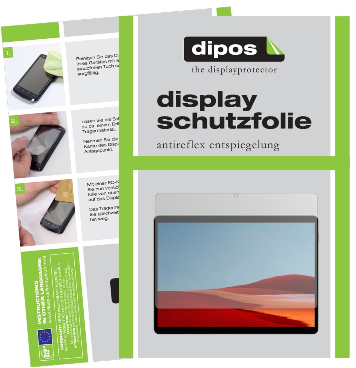 DIPOS - 2x Pellicola Protettiva Antiriflesso Compatibile Con Microsoft Surface Laptop 3 15 Pollice Pellicola Dprotezione