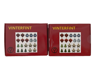 2 PACKS OF 20 IKEA VINTERFINT CHRISTMAS TREE DECORATION BAUBLES, GLASS 30527289