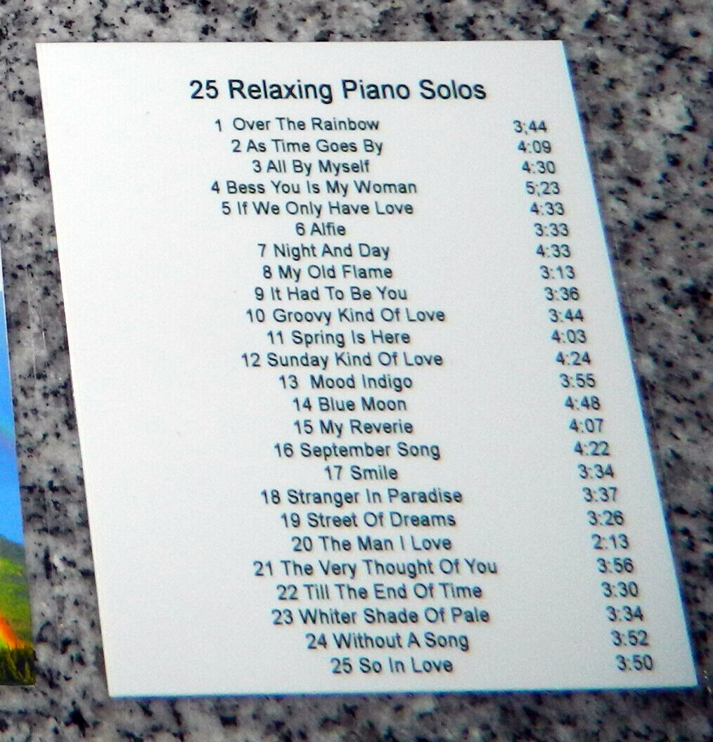 25 Relaxing Piano Solos For Floppy Disk Player Piano / MIDI Or Yamaha PianoSoft