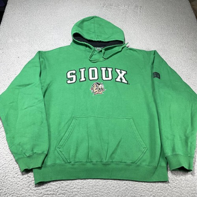 #ad #ad North Dakota Fighting Sioux Hoodie Mens 2XL Green NCAA Hockey Colosseum $69.99