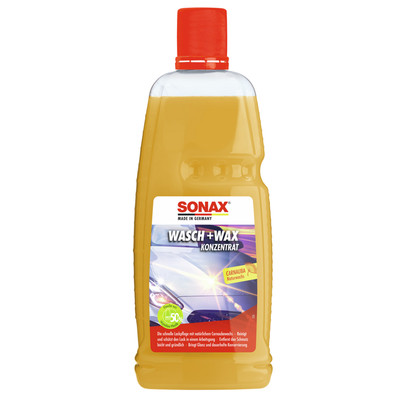 SONAX 1000ml Wasch + Wax Lackpflege Shampoo Autoshampoo KFZ Waschen