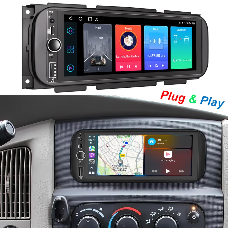 Radio estéreo GPS WiFi para Chrysler Sebring Android 14 2001-2006 navegación CarPlay Foto 3 de 4
