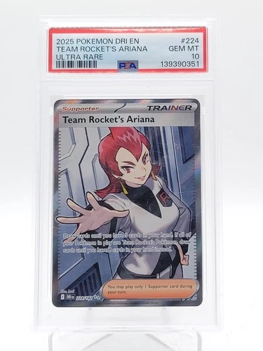TEAM ROCKET'S ARIANA 2025 POKEMON DESTINED RIVALS #224 ULTRA RARE PSA 10 Q3963