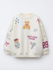 Zara Kids "Happy Bear Friends" Crew Swetshirt Size 6
