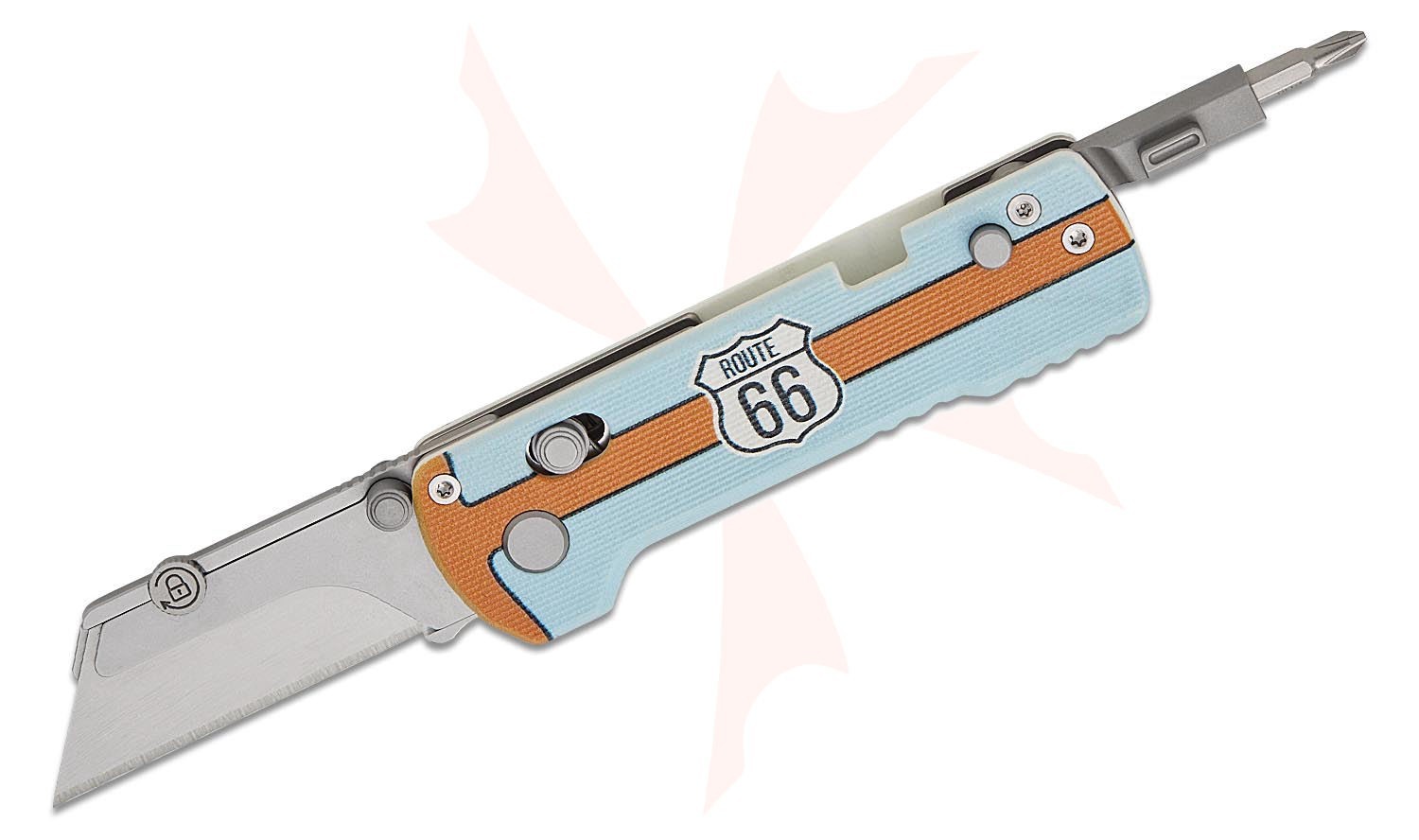 U1 Pro Folding Utility Knife With Folding Screwdriver Route 66 G10 Handle
