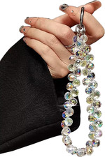 Beaded Phone Wrist Strap, Cellphone Lanyard Chain, Sparkling Wristlet Bracelet f