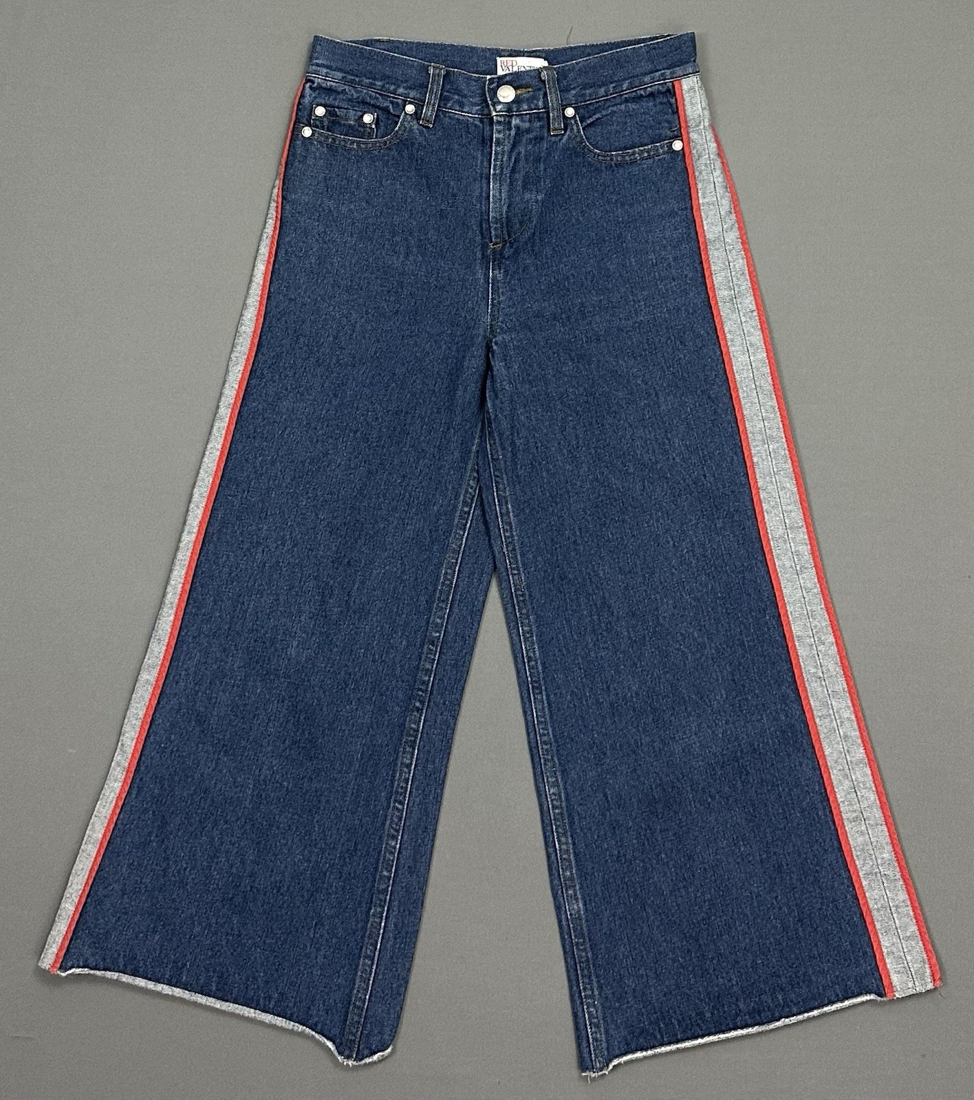 RED VALENTINO CROPPED FLARE JEANS - Blue Denim - Women's Size IT 40 - UK 8 - W29