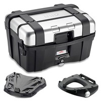 Givi Kit Topcase TRK46N 46LT Schwarz Mit Piastra FüR Moto Guzzi V85 TT 2019-2021