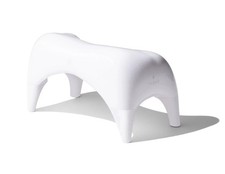 TUSHY Ottoman: Premium Toilet Stool for Bathroom Use 7.5 White Relaxed EUC