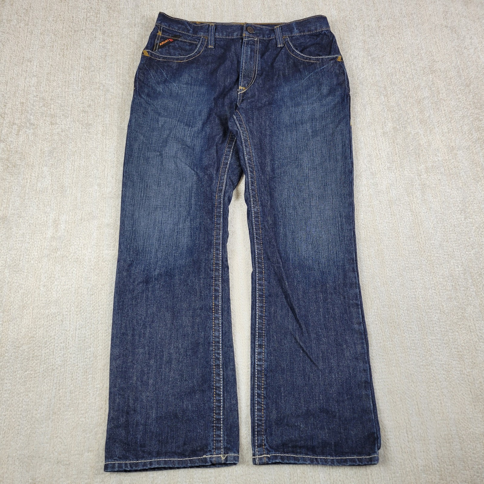 36x32 Blue M5 Slim Straight Flame Resistance Distressed Pants