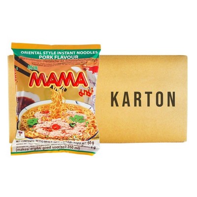 1KT (30x60g) Mama Schwein Instantnudeln Instant Nudelsuppe Schweingeschmack Moo