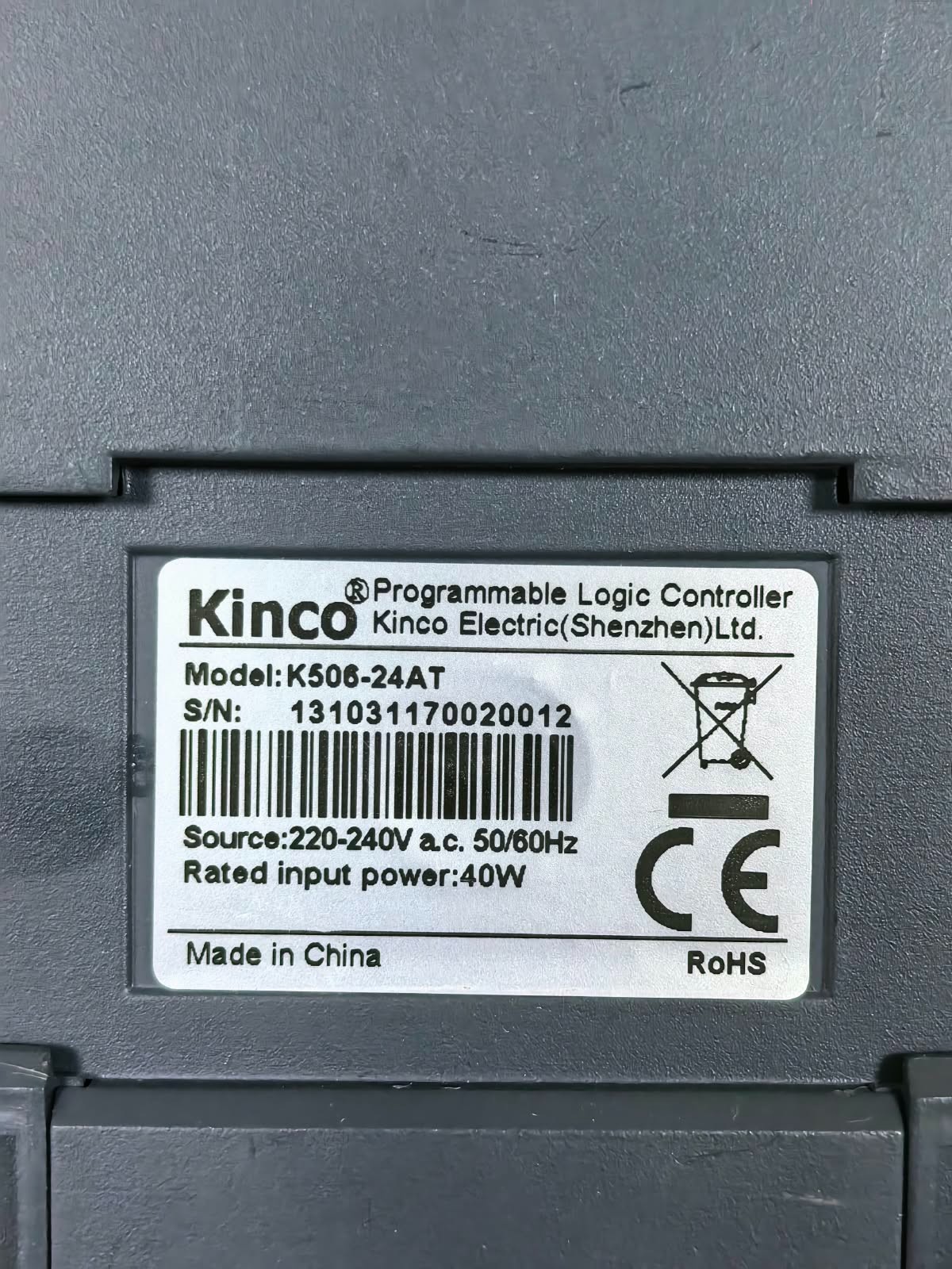 KINCO CPU506 K506-24AT KINCO CPU506 K506-24AT PROGRAMMABLE LOGIC CONTROLLER 220-240VAC 7