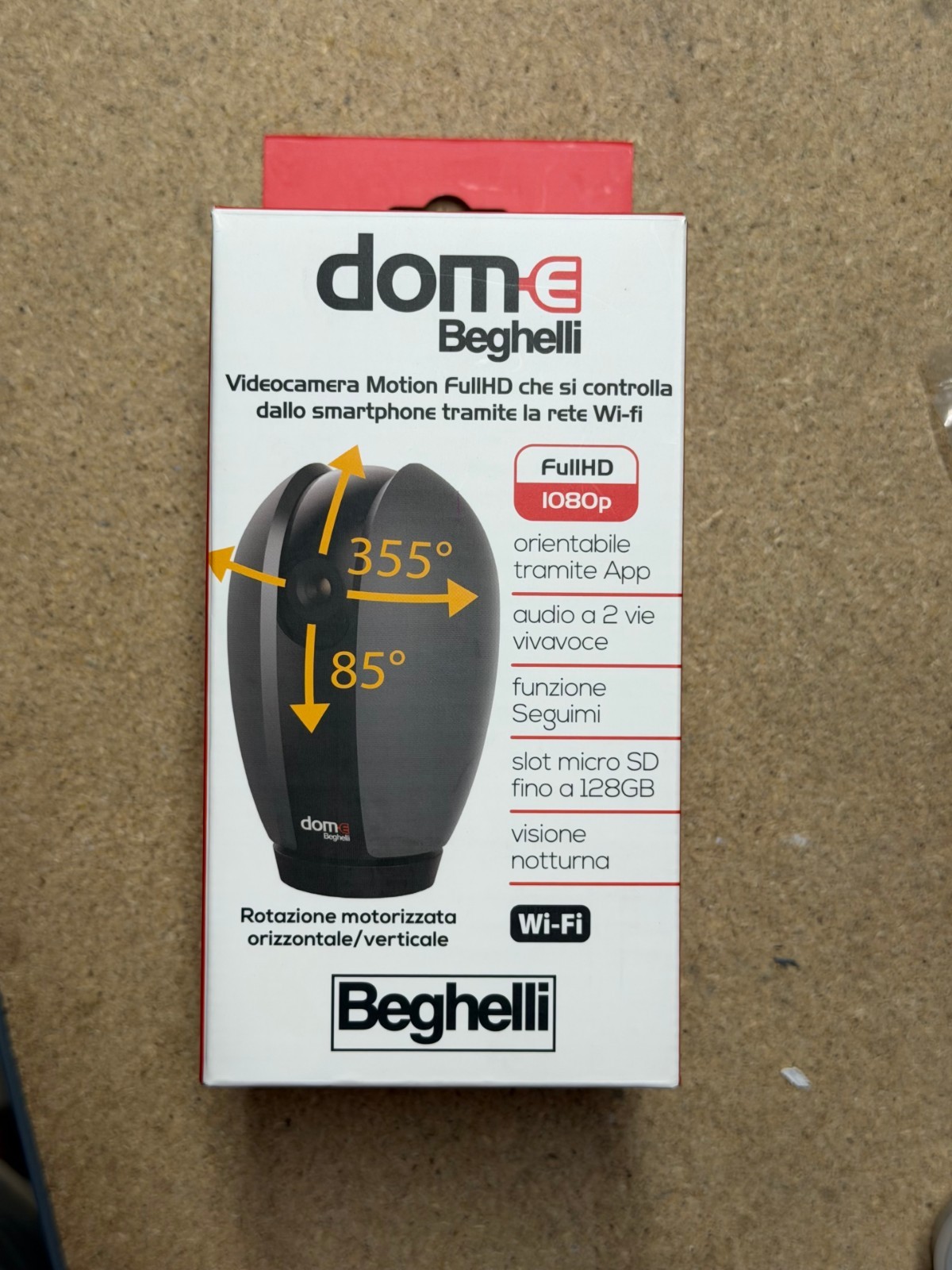 Beghelli Dom-e Videocamera IP WiFi PTZ Full HD 1080p Motion 355° Audio 2 Vie