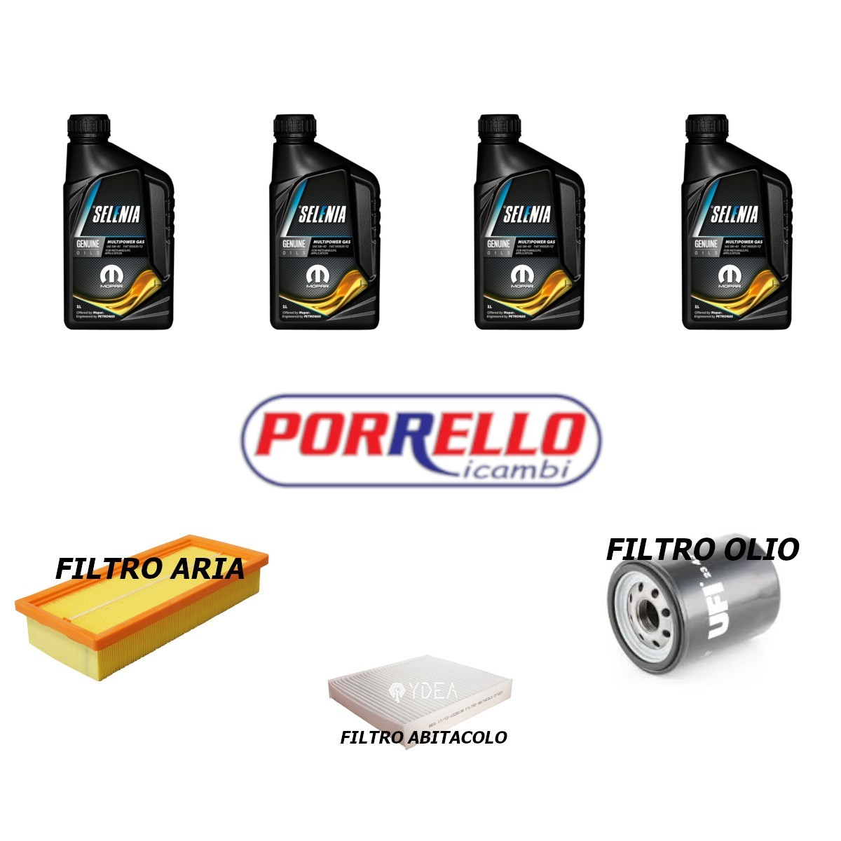Kit Tagliando Fiat Idea Lancia Musa Ypsilon 1.4 Gpl - Olio 5w40 + 3 Filtri (2011 - Immagine 1