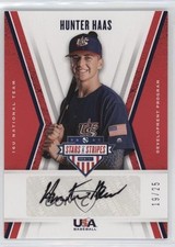 2019 Panini USA Baseball Stars & Stripes Black Ink 19/25 Hunter Haas Auto a8r