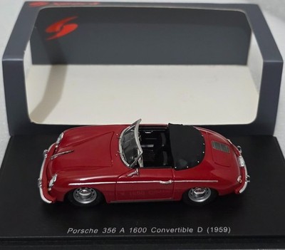 Porsche 356 A 1600 Convertible D 1959 Red 1:43 Spark S4461