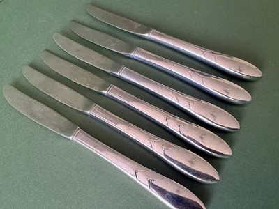 Schönes Set x6 Oneida Lady Hamilton 8'' Abendessen Seite Salat Messer Silber Teller