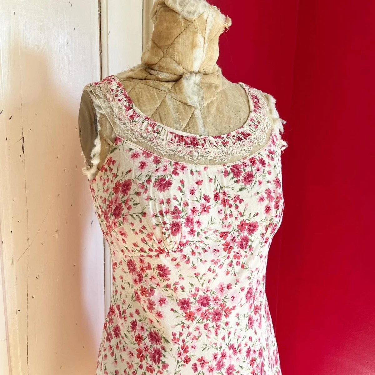 90s empire waist dress 90s Candy Rocket Empire Waist Floral Glitter Mesh Evening Gown Hot Pin –  Higgs Vintage main image 0