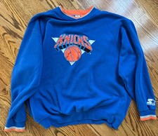Vintage 90’s New York Knicks Starter Rare Crewneck NBA Sweatshirt Spellout XL
