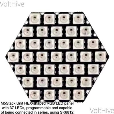 M5Stack Unit RGB LED Panel with 37 Programmable LEDs Using SK6812 Technology