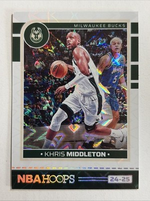 Khris Middleton Bucks NBA Hoops White Explosion Panini 24-25 Card #122 098/149