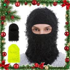 Knitted Balaclava Face Mask for Men Women Distressed Balaclava Ski Mask Headwear
