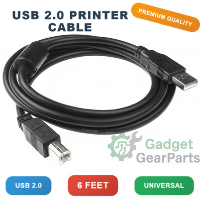 USB Printer Cable USB 2.0 A Male to B Male Cord Brother Canon Epson Dell Xerox