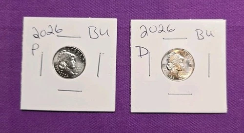 2026 P & D Emerging Liberty Dimes "BU"  In Coin Flips! **FREE SHIPPING**#wj436