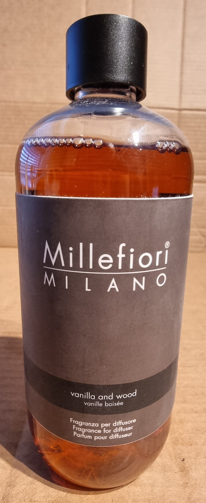 Millefiori Milano Scented Reed Diffuser Fragrance Refill 500ml - Vanilla & Wood