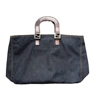Blue Denim Fendi Large Tote Bag Shoulder Bag ...