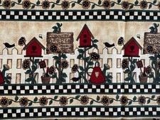Vintage Debbie Mumm 100 COTTON FABRIC Country Garden 1 yard by 44 inches