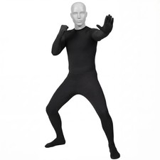 Black Full Body Stretch Zentai Suit Without Face