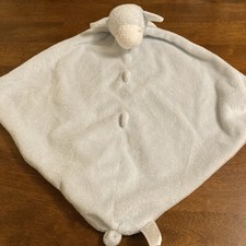 Angel Dear Blue Lamb Sheep Closed Sleepy Eyes Security Blanket Baby Lovey CLEAN