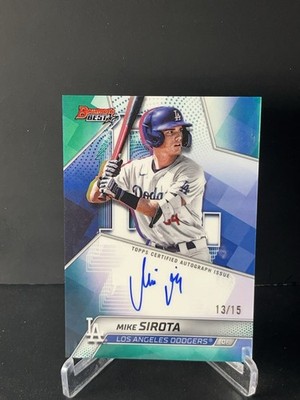 2025 Bowman s Best, Mike Sirota, Teal Top Prospects Autograph, /15, No. B25-MSI