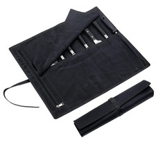 Leather Chef Knife Roll Bag, Knife Bags for Chefs Professional, Large Zippere...
