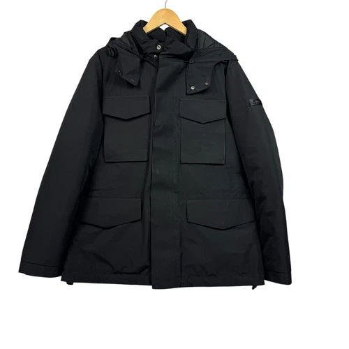 Cappotto parka uomo Michael Kors nero con cappuccio taglia media LEGGI DIFETTI