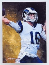 Jared Goff #7 Art Card Limited 20/50 Edward Vela Signed (Los Angeles Rams)