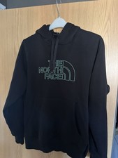 The North Face Men's Hoodie Hooded Jumper Black/green Logo