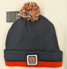 Auburn Tigers Under Armour Orange/Blue Cuffed Knit Beanie with Pom OSFA New