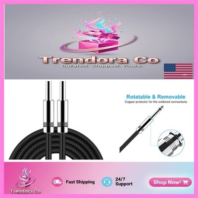 10ft Electric Instrument Cable - Versatile Connector for Guitar, Bass, and More