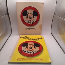 SET OF 2 MICKEY MOUSE CLUB SCRAPBOOK SOFTCOVER BOOKS VINTAGE READ